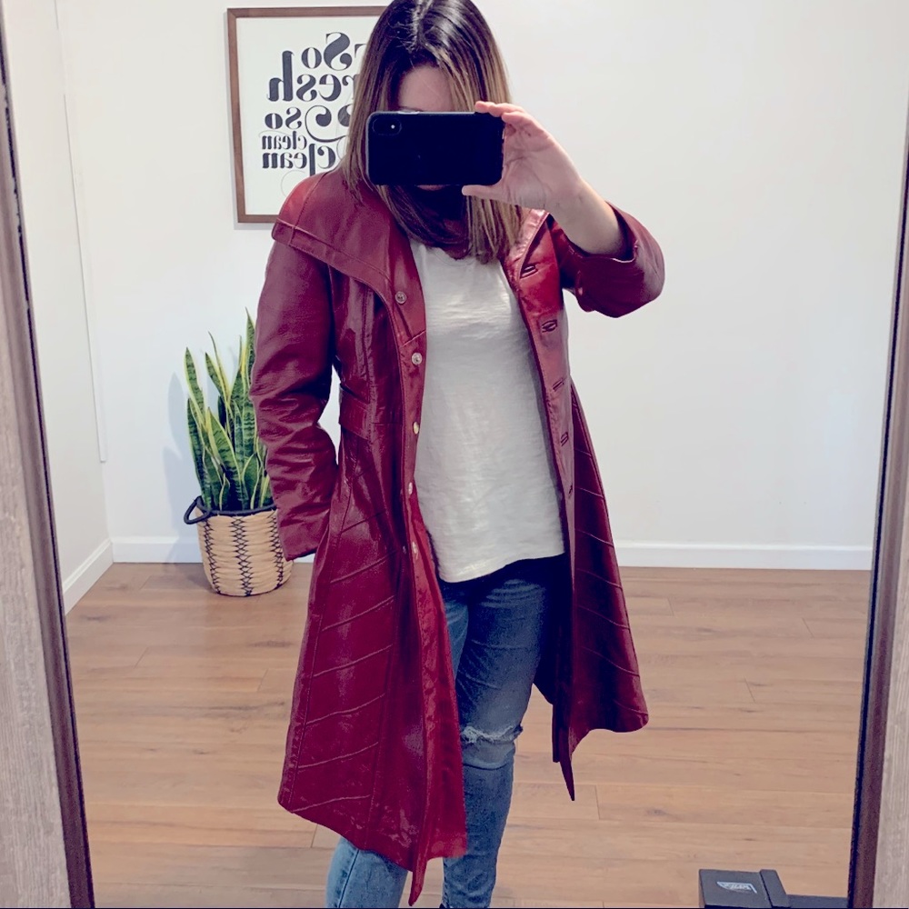 VINTAGE red leather jacket